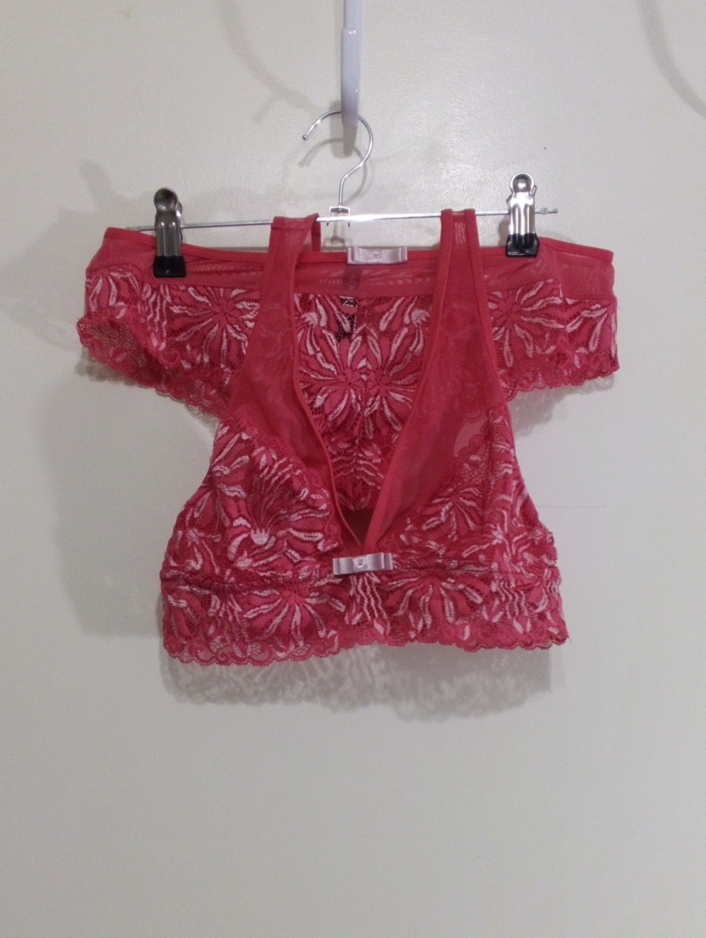 Adore Me Pink Floral Lace Racerback Bralette Camisole